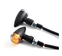 Paire de mini clignotant alu noir LED tuning pour moto style café racer bobber custom