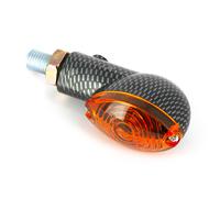 Paire de mini clignotants long ovale - look carbone