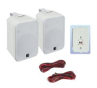 Paire de mini enceintes 200W Blanches 6,5 2 voies avec support - Idéal pour une utilisation domestique ou commerciale