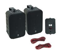 Paire de mini enceintes 200W Noires 6,5 2 voies avec support - Idéal pour une utilisation domestique ou commerciale