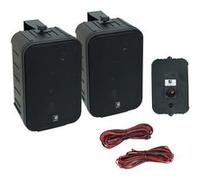 Paire de mini enceintes 200W Noires 6,5"" 2 voies avec support - Idéal pour une utilisation domestique ou commerciale