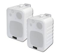 Dynavox Mini Enceinte 3 Voies avec Support pour Montage Mural, Paire d'enceintes Surround pour Home cinéma, Blanc