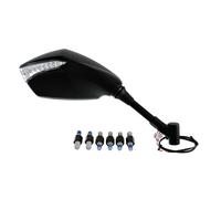 PAIRE DE MIROIRS UNIVERSELS NOIRS AVEC FLÈCHES LED GUIDON MOTO SCOOTER