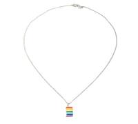 Paire de mode unisexe LGBT Pride Collier avec pendentif rond arc-en-ciel résine géométrique arc-en-ciel