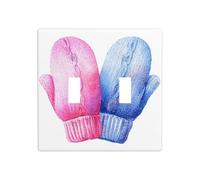 Paire de moufles d'hiver à double interrupteur à bascule pour plaque murale - Taille standard - 11,4 x 11,4 cm