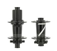 Paire de moyeux avant et arrière avec 4 roulements pour vélo de montagne 7 8 9 10 11 12 vitesses 32 trous de rayons (noir)