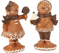 Paire de pains d'épices Décorations de Noël 11cm Set brun