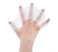 Paire de palmes pour adulte fabriquées avec une sangle à cinq doigts ressemblant à une grenouille et une soie élastique douce pour un mouvement sous-marin réactif pour les hommes (taille S, blanc)