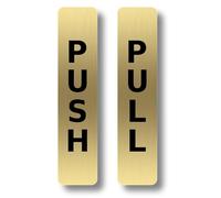 Paire de panneaux de porte adhésifs métalliques Push & Pull - Panneau de porte générique pour entreprise, restaurant, bar, hôtel, écoles, cafés. Dos adhésif 3M pour un adhésif puissant