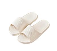 Paire de pantoufles rayées pour femme pour l'intérieur et l'extérieur, Blanc., 43 EU