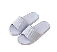 Paire de pantoufles rayées pour femme pour l'intérieur et l'extérieur, gris, 43 EU