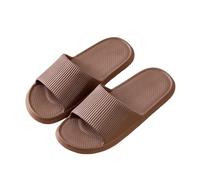 Paire de pantoufles rayées pour femme pour l'intérieur et l'extérieur, marron, 43 EU