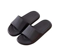Paire de pantoufles rayées pour femme pour l'intérieur et l'extérieur, Noir , 43 EU