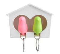 Paire de papier Sparrow Bird House Whistle Key Porte - Bouton Maison pour oiseaux | 2 anneaux reliés à crochet | Organisateur romantique pour la maison | Tornari Birdhou