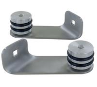 Paire de pattes fix déportées diamètre 40 mm inox 316 satiné DUVAL 22-0720-2111