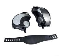 Paire de pédales de vélo d'intérieur avec sangles pour manivelles de 1,27 cm et 9/16", pédales d'exercice en acier robuste pour la maison, la salle de sport, les vélos de rotation, noir (1/2 (12,7 mm)