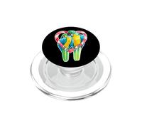 Paire de perroquets Bleus et dorés PopSockets PopGrip pour MagSafe