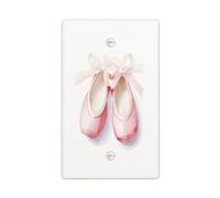 Paire de petits chaussons de ballet roses à bascule simple plaque murale vierge couvercle interrupteur décoratif 1 gang pour cuisine salle de bain taille 11,4 x 7 cm