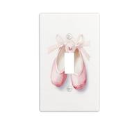 Paire de petits chaussons de ballet roses décoratifs pour interrupteur simple à bascule 1 gang pour cuisine, ferme, chambre à coucher, salle de bain