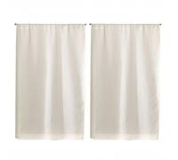 Paire De Petits Rideaux Unis En Etamine Beige 55x120 Cm