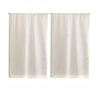 Paire de Petits rideaux Unis en Etamine Beige 55x160 cm