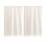 Paire de Petits rideaux Unis en Etamine Blanc 45x90 cm