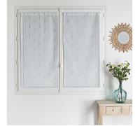 Paire de petits voilages brodés au style art déco Blanc 60x120 cm