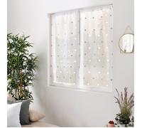 Paire de petits voilages droits à pois colorés Blanc 60x120 cm