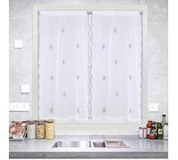 Paire de petits voilages motif flocons Gris 60x120 cm