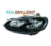 Paire De Phare LED DRL LHD Clair Noir Hi Lo Beam Pour VW Golf VI