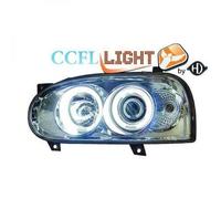 Paire De Phare Projecteur À Anneau Halo CCFL LHD Chrome VW Golf III 1991-97