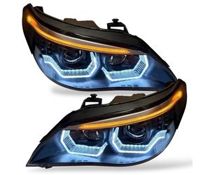 Paire De Phare Projecteur À Gauche Yeux D'Ange Noir H7 Pour BMW E60 E61 2003-07