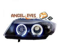 Paire De Phare Projecteur À LHD Yeux D'Ange Clair Noir Pour BMW 3 Série E90 91