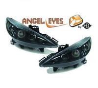 Paire De Phare Projecteur À LHD Yeux D'Ange Clair Noir Pour Peugeot 207 06-12