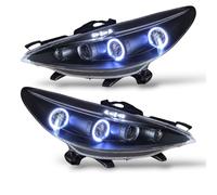 Paire De Phare Projecteur À LHD Yeux D'Ange Clair Noir Pour Peugeot 207 06-12