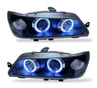 LHD Phares Projecteur Paire Angel Eyes Transparent Noir H1 Pour Peugeot