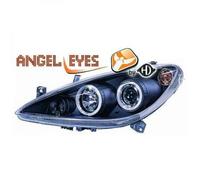 Paire De Phare Projecteur À LHD Yeux D'Ange Clair Noir Pour Peugeot 307 01-05