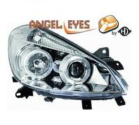 Paire De Phare Projecteur Angel Eyes Clair Chrome Renault Clio 05-09