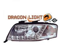 Paire De Phare Projecteur LED Dragon Clair Chrome Pour Audi A6 Typ 4B 01-04