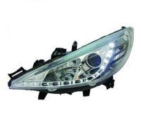 Paire De Phare Projecteur LED Dragon Clair Chrome Pour Peugeot 207 06-