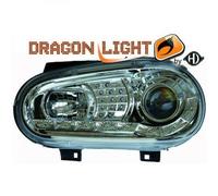 Paire De Phare Projecteur LED Dragon Clair Chrome Pour VW Golf IV 97-03