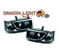 Paire De Phare Projecteur LED Dragon Clair Noir H1 H1 Pour VW T4 90-03