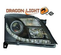 Paire De Phare Projecteur LED Dragon Clair Noir Pour Vauxhall Vectra C 02-05