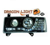 Paire De Phare Projecteur LED Dragon Clair Noir Pour VW T4 Transporter