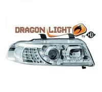 Paire De Phare Projecteur LHD LED Dragon DRL Chrome Pour Audi A4 8D2 1999-2000
