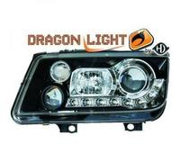 Paire De Phare Projecteur LHD LED Dragon DRL Lumières Claires Noires VW Bora