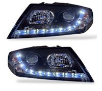 Paire De Phare Projecteur LHD LED Dragon DRL Noir Pour Skoda Octavia 2004-09