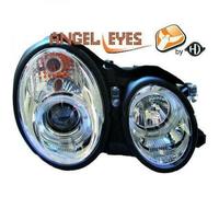 Paire De Phare Projecteur LHD Yeux D'Ange Clair Chrome H1 H1 Mercedes CLK 97-02