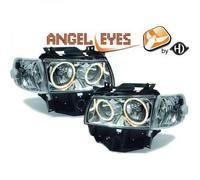 Paire De Phare Projecteur LHD Yeux D'Ange Clair Chrome Pour VW T4 Longnose 96-03