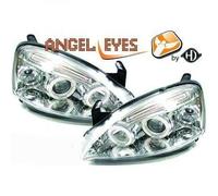 Paire De Phare Projecteur LHD Yeux D'Ange Clair Chrome Vauxhall Corsa C 00-06